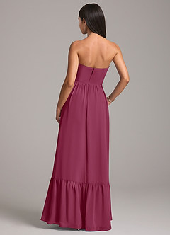 Azazie Kailee Bridesmaid Dresses Mulberry A-Line with Pockets Chiffon Dress image6