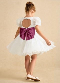 Azazie Debbie Abiti da Ragazza di Fiori Abito Principessa in Organza Scollo a Cuore Avorio Gelso image6