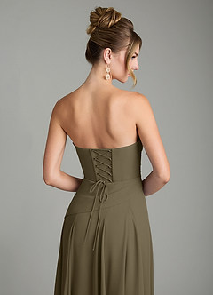 Azazie Gabriela Vestidos de madrinha de casamento Vestido Salgueiro Verde de Chiffon de Linha A com Espartilho image11