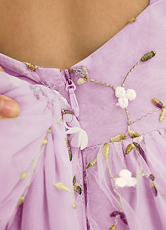 Azazie Bean Jurken voor bloemenmeisjes Baljurk Jurk van Tule Mouwloos Snoep Roze image6