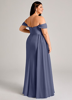 Azazie Amyra Bridesmaid Dresses Stormy Sheath Off the Shoulder Chiffon Convertible Dress image14
