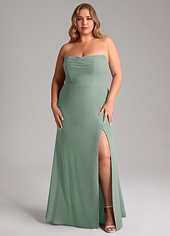 Azazie Saige Bridesmaid Dresses Silver Sage A-Line Off the Shoulder Chiffon Convertible Dress image16