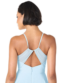 Azazie Avelina Bridesmaid Dresses Sky Blue A-Line V-Neck Pleated Chiffon Dress image5