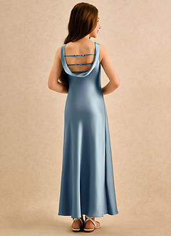 Azazie Raspberry Girls Formal Flower Girl Klänningar Klä A-Line i Stretch Satin Plisserad image2