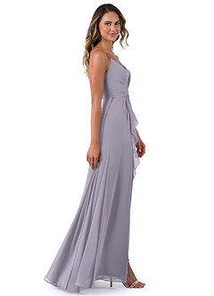 Azazie Emerald Bridesmaid Dresses Fog A-Line Ruffled Chiffon Dress image8