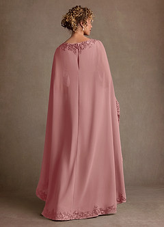 Azazie Artemisia Mother of the Bride Dresses Dusty Rose Sheath Lace Chiffon Dress image3