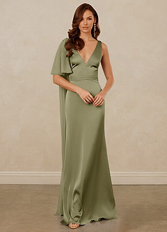 Christian Siriano Bridal for Azazie 1011 Brautjungfernkleider Meerjungfrau-Linie Schleifen Stretch-Satin Kleid Pistazie image3