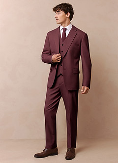 front James Cabernet Structured Stretch Dress Pants
