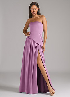 Azazie Adeline Bridesmaid Dresses Wisteria A-Line Strapless Stretch Satin Convertible Dress image1