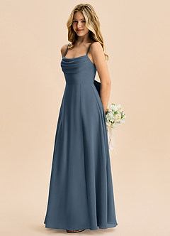 Azazie Bear Junior Neptune A-Line Pleated Chiffon Dress image5