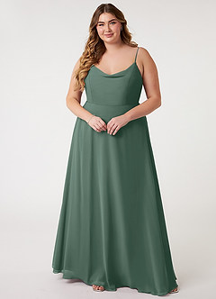 Azazie Daenerys 신부 들러리 드레스 A라인 쉬폰 플로어 길이 드레스 image8
