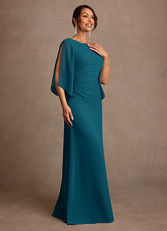Azazie Anaheim Abiti per la Madre della Sposa Abito A-Line in Chiffon Plissettato Blu Inchiostro image3