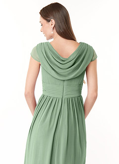Azazie Organa Bridesmaid Dresses Matcha A-Line Pleated Chiffon Dress image6