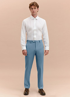 front James Light Blue Structured Stretch Dress Pants