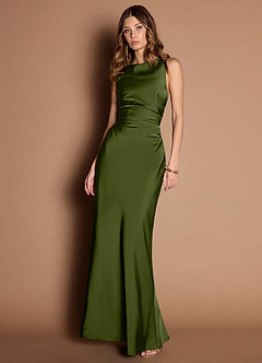 Evadne Olive Open Back Dress image3