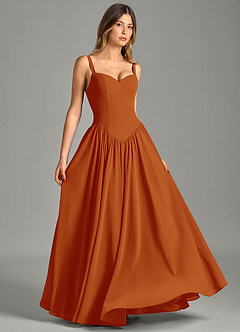 Azazie Evadina Suknie dla druhen Linia A Gorset Szyfon Do ziemi Sukienka image3