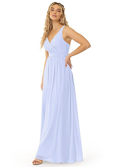 Azazie Kora Brautjungfernkleider A-Linie Plissee Chiffon Kleid Lavendel image4