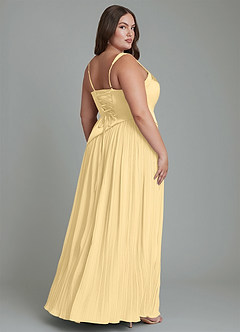 Azazie Stephanie Bridesmaid Dresses Butter A-Line Pleated Stretch Satin Dress image8