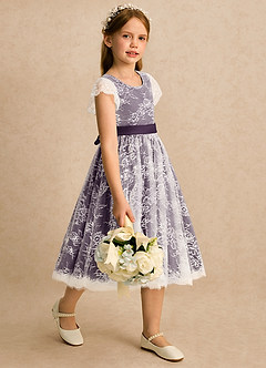 Azazie Maisie Flower Girl Klänningar Klänning A-linje i Spets image4