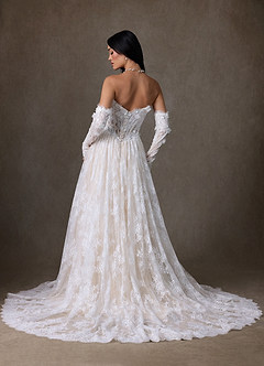 Azazie Vanessa Robes de mariée Robe Princesse en Dentelle Sans bretelles Diamant Blanc Champagne image2