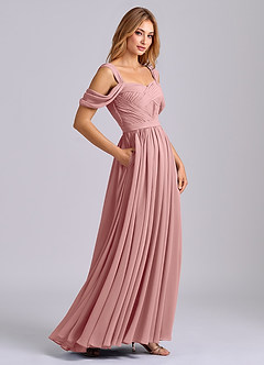 Azazie Koa Final Sale Dusty Rose A-Line Off the Shoulder Chiffon Dress image6