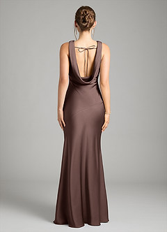 Azazie Rylina Vestidos de damas de honor Vestido de Ganache de Satén Elástico de Corte Sirena image2