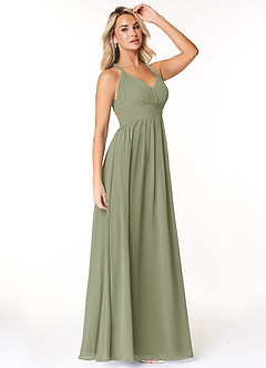 Azazie Ashia Bridesmaid Dresses Pistachio A-Line Pleated Chiffon Dress image4