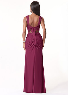 Azazie Jesaphine Bridesmaid Dresses Mulberry Sheath Ruched Mesh Dress image3