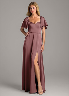Azazie Chloe Bridesmaid Dresses Vintage Mauve A-Line Sweetheart Neckline Stretch Satin Dress image1