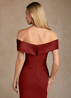Azazie Laredo Mother of the Bride Dresses Terracotta Mermaid Off the Shoulder Stretch Crepe Dress image8