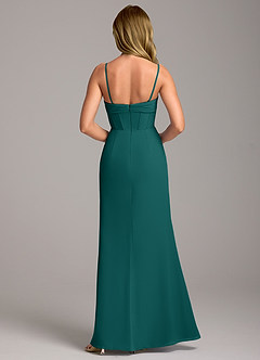 Azazie Chantel Bridesmaid Dresses Peacock Sheath Strapless Chiffon Convertible Dress image6