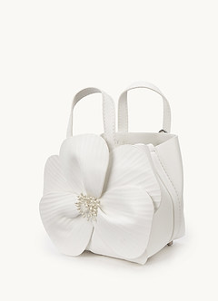 front Faux Leather 3D Camellia Flower Handbag