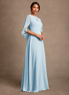 Azazie Winnifred Suknie dla Matki Panny Młodej Linia A Zroszony Szyfon Długość podłogi Sukienka image2