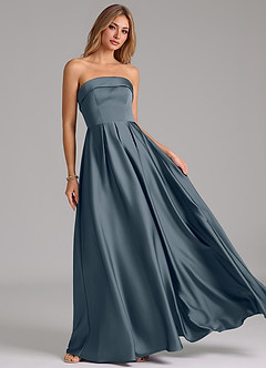 Azazie Lucienne Bridesmaid Dresses Twilight A-Line Strapless Stretch Satin Convertible Dress image8