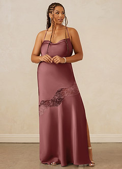 Christian Siriano Bridal for Azazie 1012 Bridesmaid Dresses Amethyst Sheath Lace Stretch Satin Dress image8