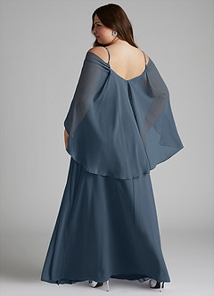 Azazie Cienna Bridesmaid Dresses Neptune A-Line Off the Shoulder Chiffon Dress image8