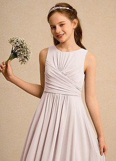 Azazie Ducky Junior Formal Flower Girl Klänningar Klä A-Line i Chiffong Plisserad image3