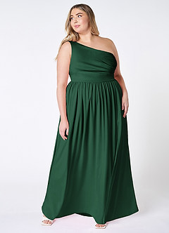 On The Guest List Dark Emerald One-Shoulder Maxi Dress image12