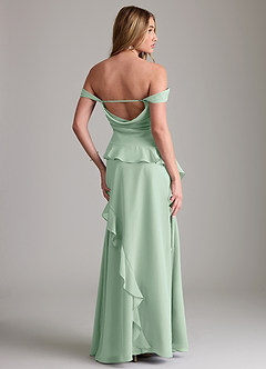Azazie Sloane Bridesmaid Dresses Agave A-Line Sweetheart Neckline Chiffon Dress image7