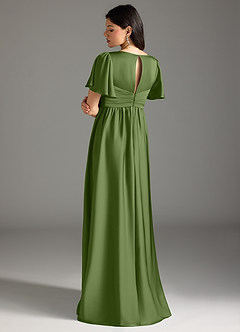 Azazie Verna Abiti da damigella d'onore premaman Abito A-Line Increspato Raso Elasticizzato Floor-Length image2