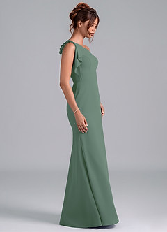 Azazie Rinna Bridesmaid Dresses Eucalyptus Mermaid One Shoulder Chiffon Dress image5