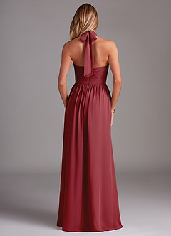 Azazie Avary Bridesmaid Dresses Pomegranate A-Line Pleated Chiffon Dress image8