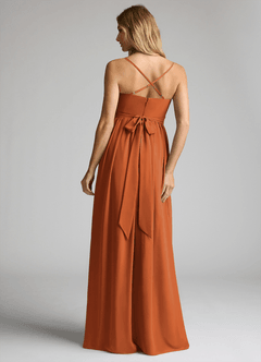 Azazie Llana Maternity Bridesmaid Dresses A-Line Chiffon Floor-Length Dress image2