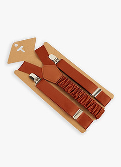 front Matching Color Boy's Matte Satin Suspenders