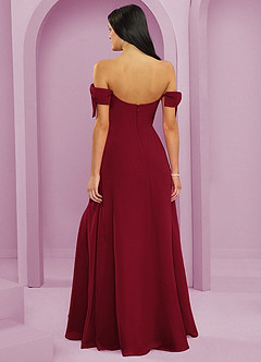 Barbie ♥ Azazie Bridesmaid Dresses Burgundy A-Line Off the Shoulder Chiffon Convertible Dress image2