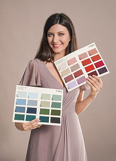 front Azazie Stretch Satin Multi Color Swatch Card