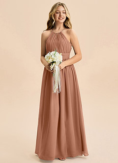 Azazie Noelle Junior Bronzer A-Line Pleated Chiffon Dress image5
