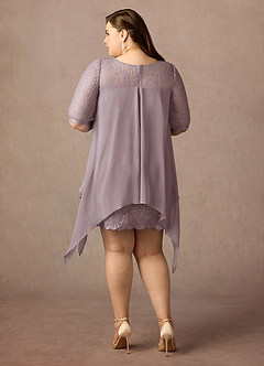 Azazie Flo Mother of the Bride Dresses Dusk A-Line Lace Chiffon Dress image2