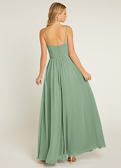 Azazie Shannon Final Sale Agave A-Line Pleated Chiffon Dress image2