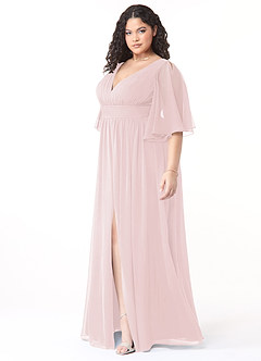 Azazie Temeka Brautjungfernkleider A-Linie Gestreift Chiffon Kleider Zartrosa image9